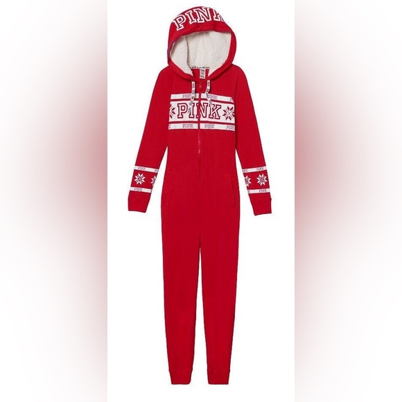 NWOT Victoria’s Secret PINK Onesie Pajama Sherpa - Picture 2 of 8